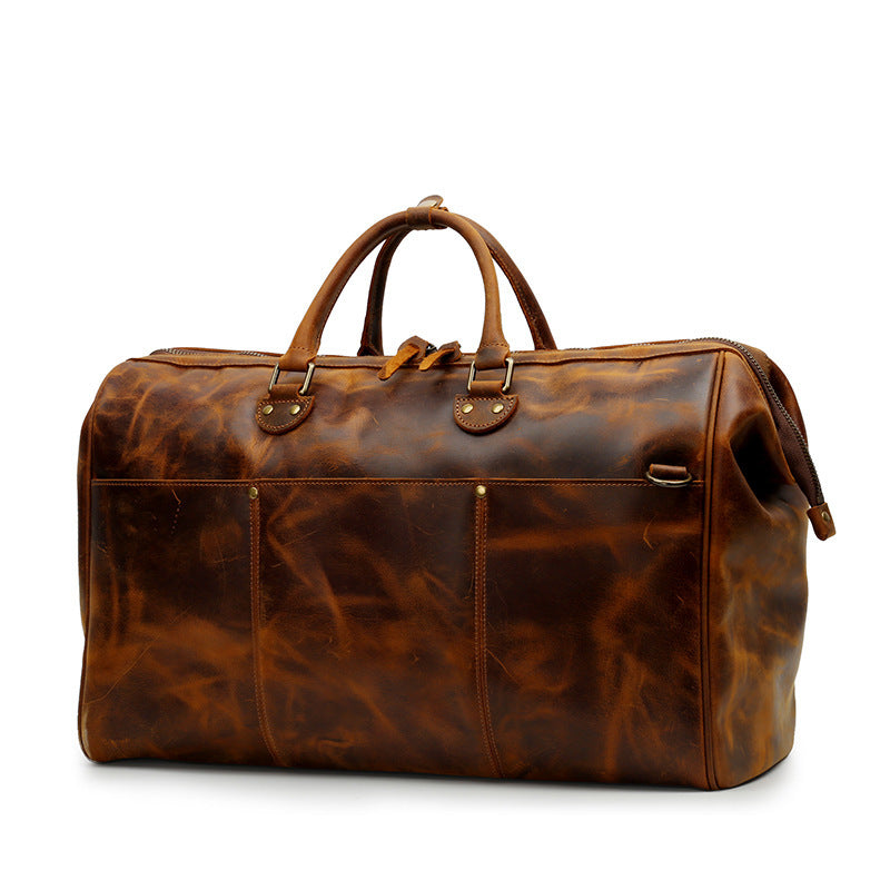 Men's Large Capacity Genuine Leather Travel Bag Top Layer Cowhide