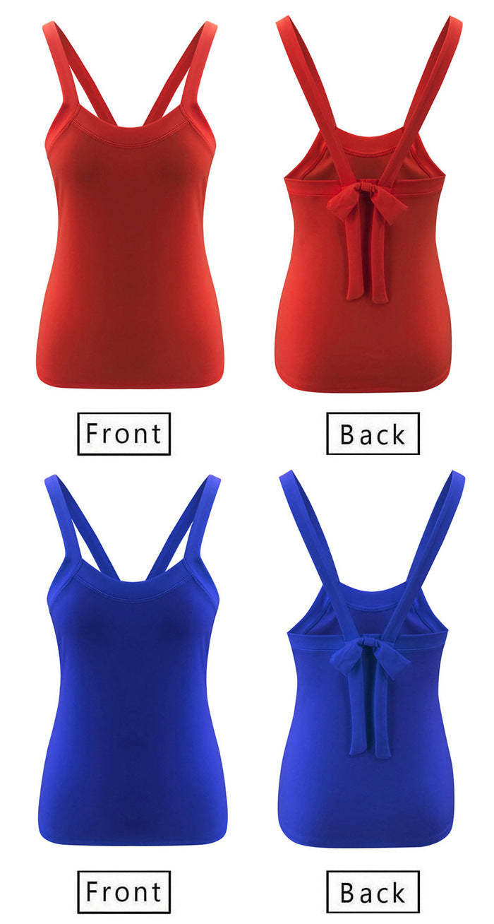 Sexy Halter Strap Slim Bow Small Vest Top