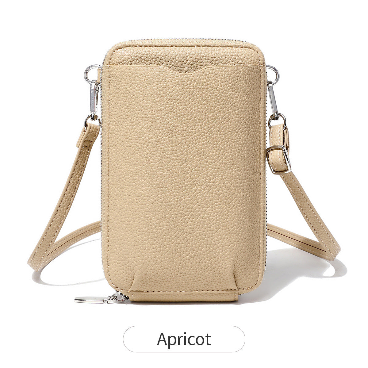 Lychee Pattern Vertical Zipper Mobile Phone Foreign Trade Mini Large Capacity Women's Shoulder Bag