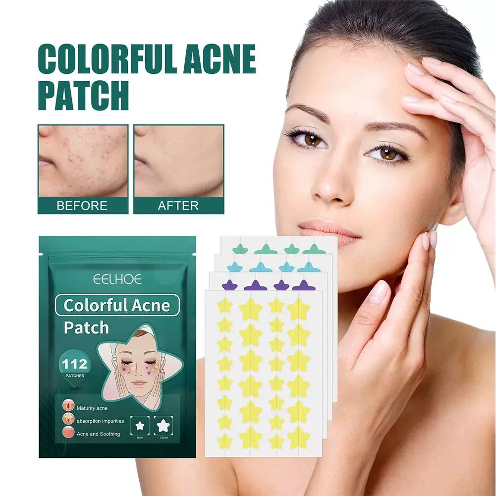 112pcs Pimple Patches Fade Face Spot Repair Star Shaped Pimp