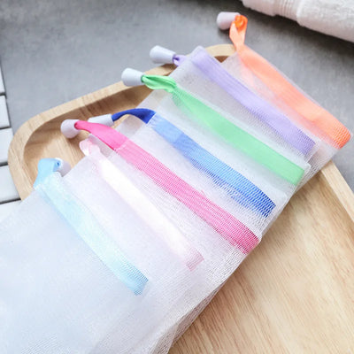 10PCS Hangable Soap Bags Bath Shower Gel Facial Cleanser Foaming Mesh Bags Body Soap Cleanser Bubble Net Bags Cleaning Tools