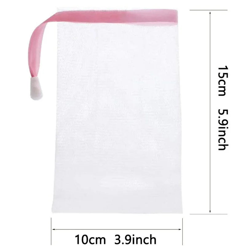 10PCS Shower Gel Soap Bags Hangable Facial Cleanser Foaming Mesh Bags Body Bath Soap Cleanser Bubble Net Bags Cleaning Tools