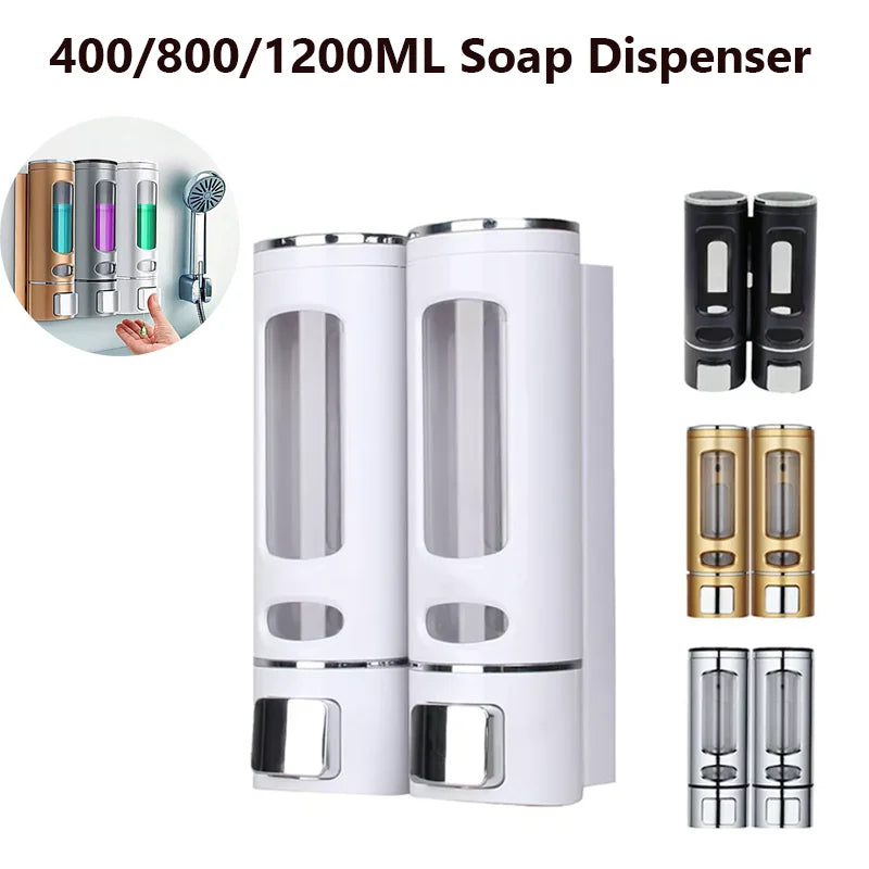 1/2/3 Heads Wall-mounted Soap Dispenser Bath Shampoo Shower Gel Liquid Soap Dispenser Soap Bottle Toilet Bathroom Accessories