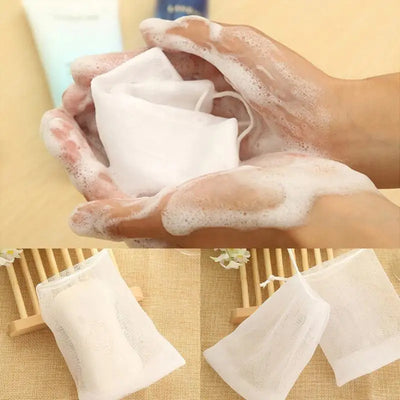 1PCS Hangable Soap Bags Bath Shower Gel Facial Cleanser Foaming Mesh Bags Body Soap Cleanser Bubble Net Bags Cleaning Tools