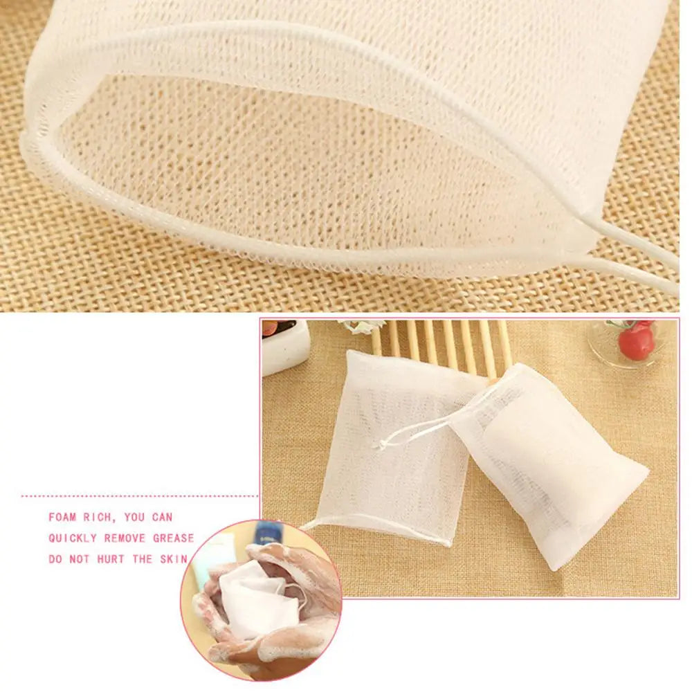 1PCS Hangable Soap Bags Bath Shower Gel Facial Cleanser Foaming Mesh Bags Body Soap Cleanser Bubble Net Bags Cleaning Tools